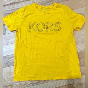 Michael Kors Yellow Tee with Embellished Logo